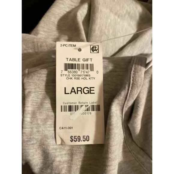 Charter Club V-Neck T-Shirt & Flannel Pants Pajama Set Cats LARGE (6767) - Picture 5 of 6